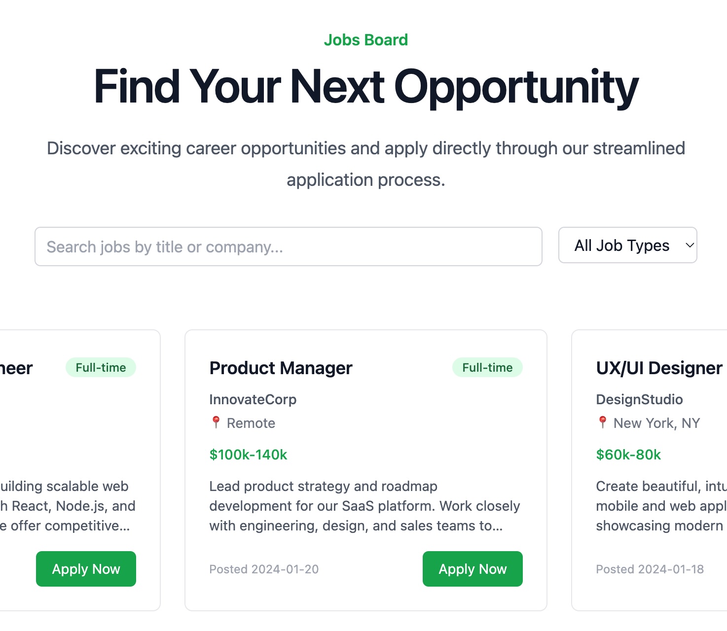 Jobs Board Template